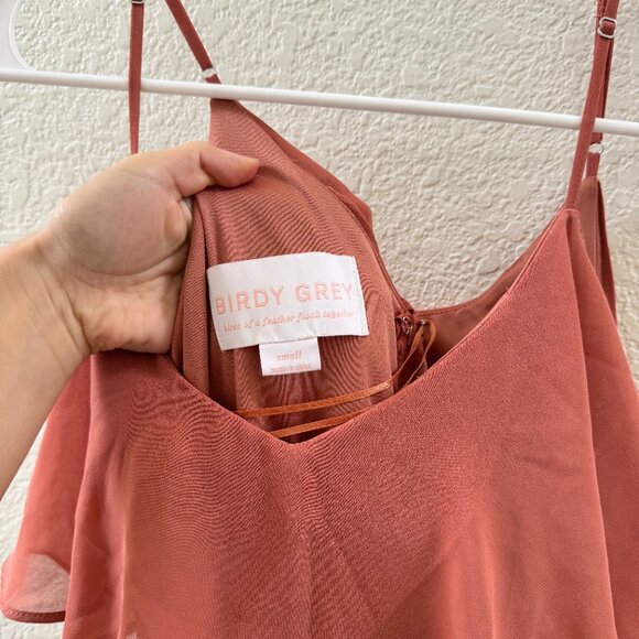 Birdy Grey Terracotta Jane Convertible Bridesmaid Dress S Chiffon Maxi - Picture 6 of 8